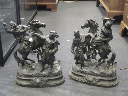 Lot 162 - A pair of 19th century equine and figural groups