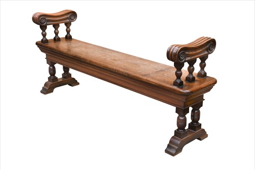 Lot 367 - A late Victorian walnut hall bench