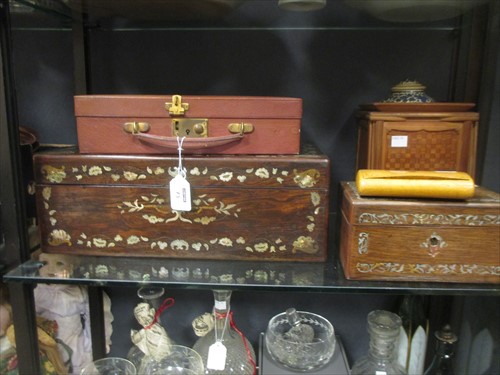Lot 73 - A 19th century rosewood writing slope, a...