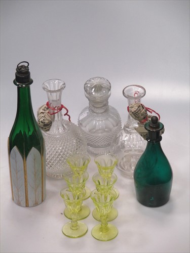 Lot 74 - A set of six early 20th century uranium glass...