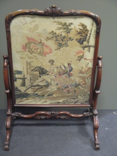 Lot 623 - A Victorian rosewood framed needlework...