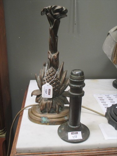 Lot 137 - A late Victorian brass fruiting 'pine-apple'...