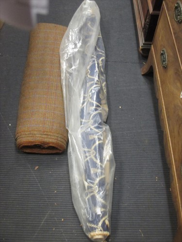 Lot 90 - A bolt of tweed and  bolt of silk