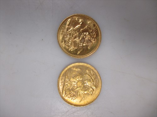 Lot 197 - Two gold sovereigns 1900 & 1974