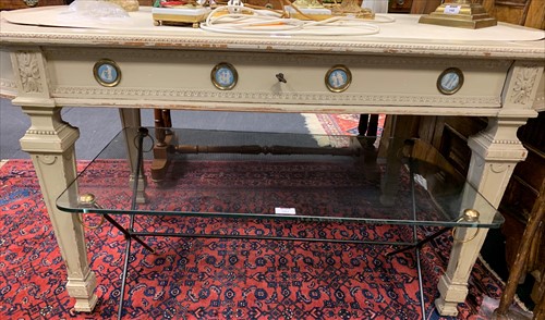 Lot 581 - A late 19th century French grey painted...