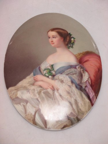 Lot 79 - A porcelain plaque painted with a portrait of...