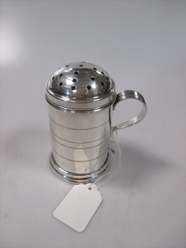 Lot 247 - A large silver bun top sugar caster 5ozt