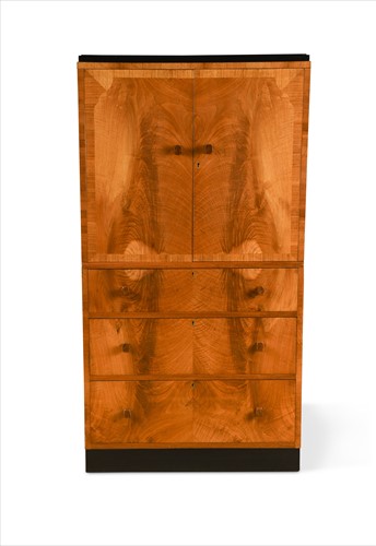 Lot 185 - An Art Deco walnut press of small proportions by Maple & Co.