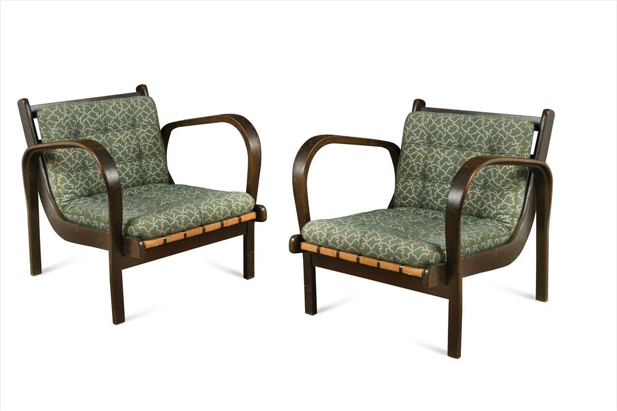 Lot 209 - Karel Koželka and Antonín Kropáček, a pair of lounge chairs