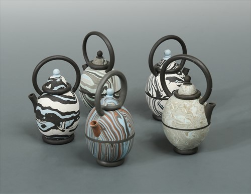Lot 57 - Roger Michell (British, 1947–2018), a collection of thirteen studio pottery miniature teapots