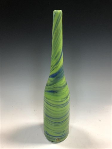 Lot 28 - Cenedese for Murano, a green cased glass bottle vase