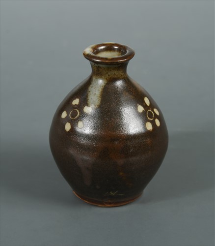 Lot 52 - Bernard Leach (British, 1887-1979), a miniature stoneware vase