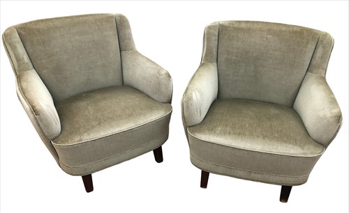 Lot 216 - A pair of Danish mid-century organic form lounge chairs