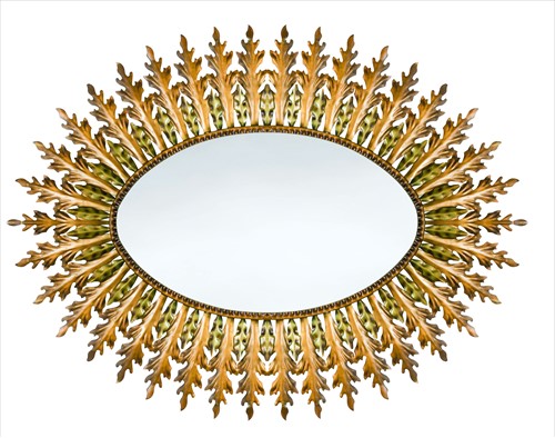 Lot 234 - A large mid-century gilt-metal sunburst mirror