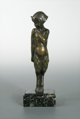 Lot 65 - Pierre Laurel (French, 20th century), an Art Deco Bronze Child Faun