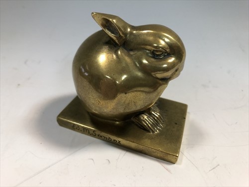 Lot 64 - Edouard Marcel Sandoz (Swiss, 1881-1971), `Lapin Bijou`, a gilt bronze model of a rabbit