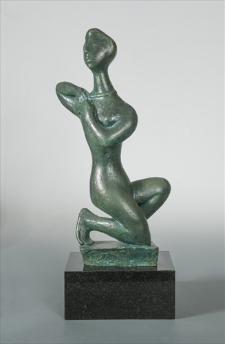 Lot 78 - Bruno Giorgi (Brazilian, 1905-1993), Kneeling Woman, bronzed figure