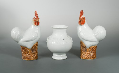 Lot 83 - A Chinese white monochrome vase, late Qing Dynasty