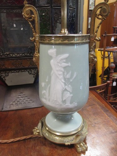 Lot 479 - A 19th century gilt metal mounted celadon...