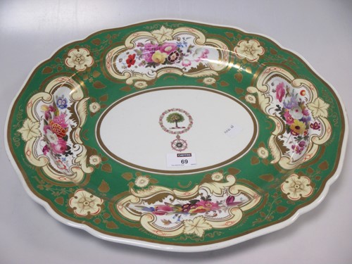 Lot 69 - A large Chamberlains Worcester oval meat plate,...