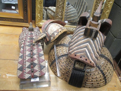 Lot 506 - Four various African tribal masks, mid 20th...