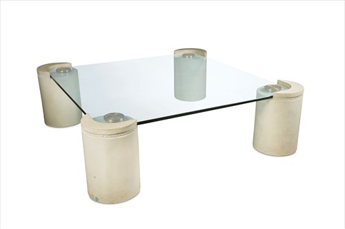Lot 232 - A large 20th century glass topped coffee table
