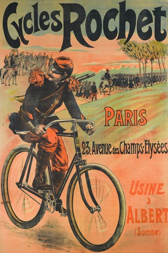 Lot 247 - A late 19th century Cycles Rochet poster