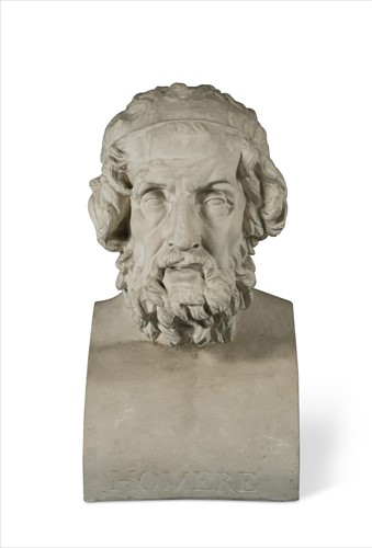 Lot 317 - A large Italian cast plaster bust of Homer