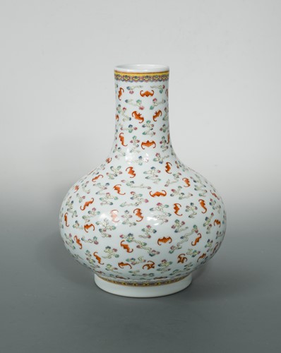 Lot 107 - A Chinese porcelain “Bat & Cloud” pattern bottle vase