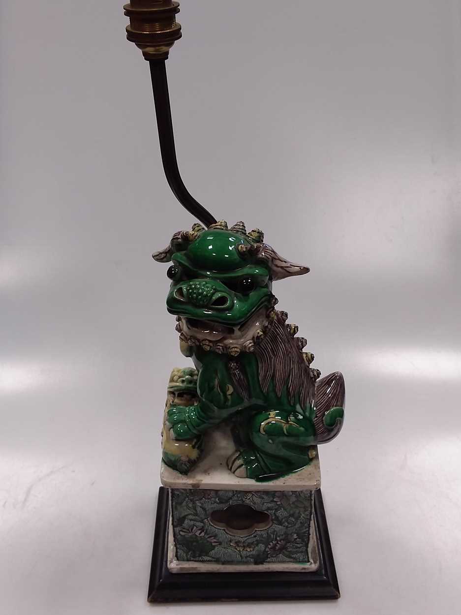 Lot 117 - A Chinese famille verte porcelain fo dog...