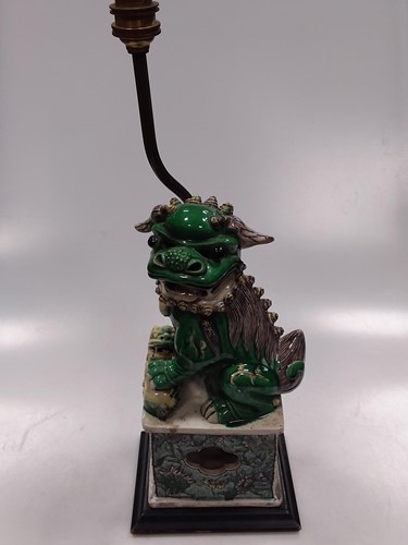 Lot 117 - A Chinese famille verte porcelain fo dog...