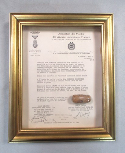 Lot 207 - A framed Sir Winston Churchill cigar stub