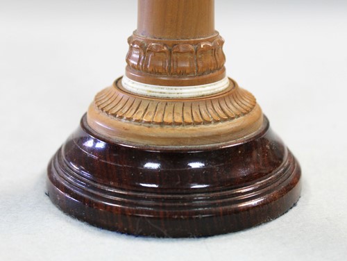 Lot 250 - A Ceylonese carved wood and ivory Capital of Ashoka desk piece, circa 1930