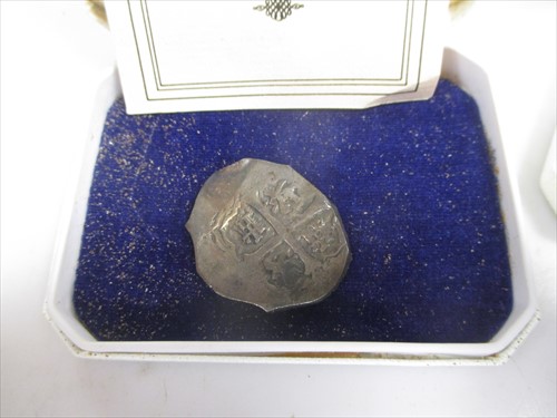 Lot 182 - Two spanish wreck coins, 8 reale and 4 reale - Lucayan beach pirate treasure 1628 - ex spinks