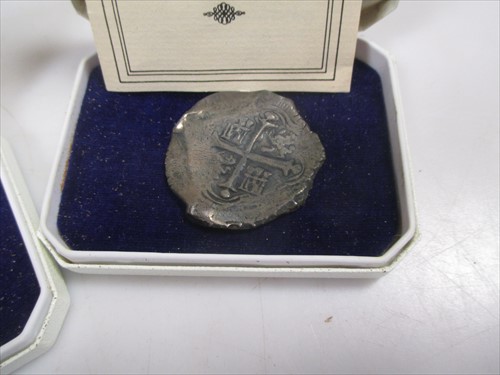 Lot 182 - Two spanish wreck coins, 8 reale and 4 reale - Lucayan beach pirate treasure 1628 - ex spinks