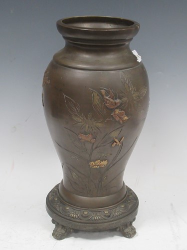 Lot 128 - An early 20th century Japanese bronze lamp...