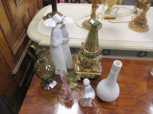 Lot 116 - A late 19th century Bohemian green glass and...