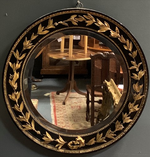 Lot 608 - A late 19th century circular wall mirror the...