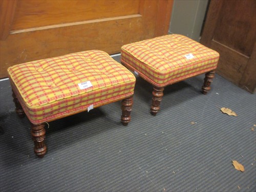 Lot 499 - A pair of Victorian rectangular foot stools...