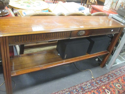 Lot 472 - A slender mahogany rectangular side table, 79...