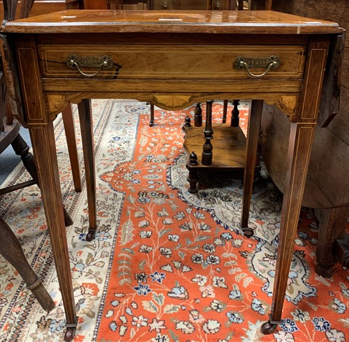 Lot 629 - An Edwardian rosewood and fan marquetry...