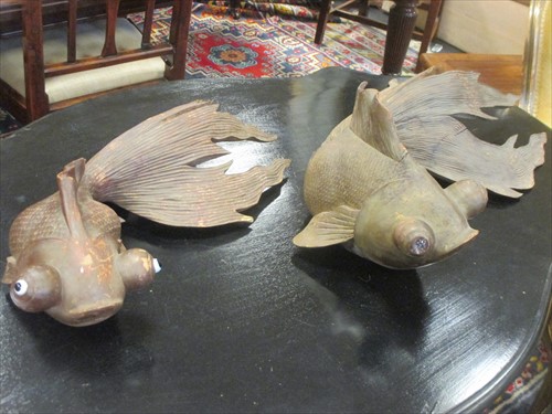 Lot 92 - Two Japanese 20th century carvings of fancy...