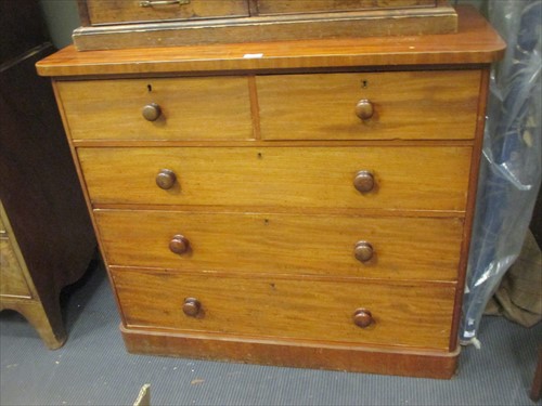 Lot 490 - A Victorian mahogany chest of two short and...
