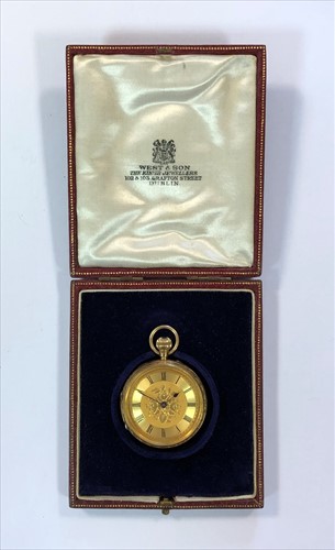 Lot 272 - Unsigned - A Victorian 18ct gold open faced pocket watch