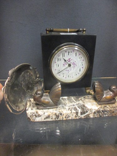 Lot 298 - An aestheitc movement style clock , a WMF...