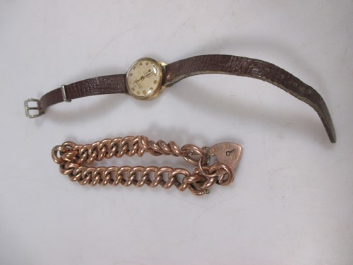 Lot 197 - A bracelet marked 9c with a 9ct padlock catch,...