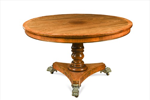 Lot 313 - A Regency rosewood, satinwood and gilt brass mounted breakfast table, circa 1820