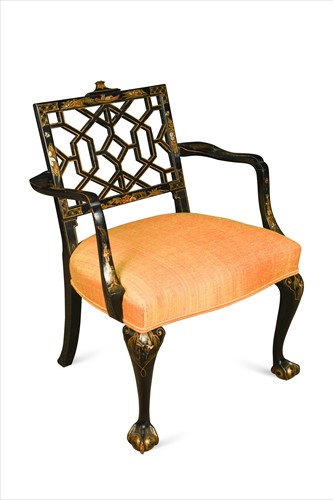 Lot 422 - A chinoiserie armchair, late 19th century