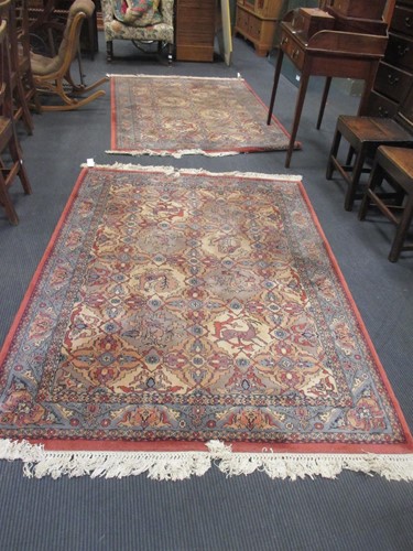 Lot 549 - A pair of modern Tabriz style rugs, 210x142cm