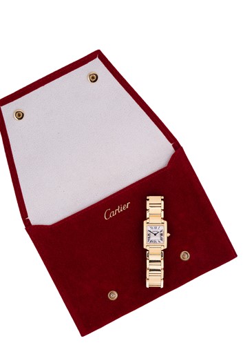 Lot 308 - Cartier - A lady's 18ct gold 'Tank Française' wristwatch